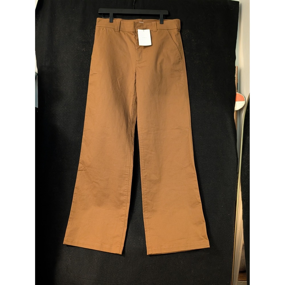 A.L.C. Womens NEW Size 10 Brown Wide Leg Stretch Cotton Pants Trousers NWT  Mod